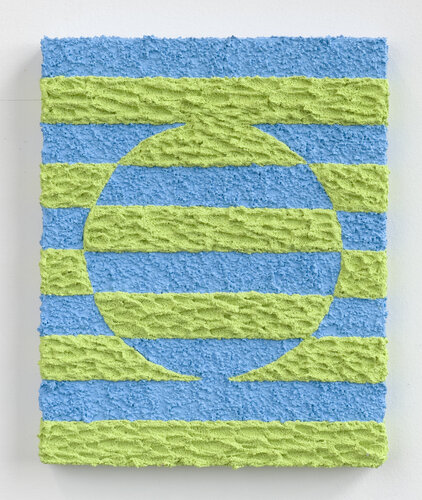 Border Exchange Studies (Light Blue and Lime Green) di Carlos Rosales-Silva, Pittura in vendita su Singulart