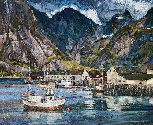 North. Among the mountains. di Nadezda Stupina, Pittura in vendita su Singulart