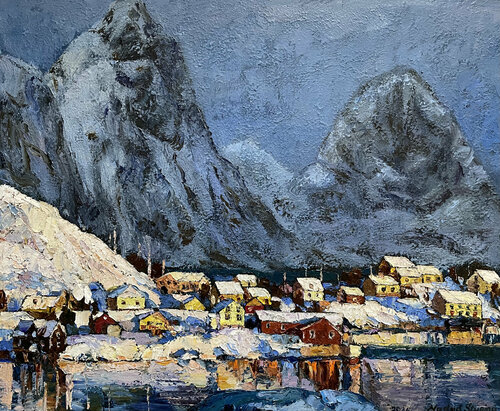 North. At the foot of the high mountains. di Nadezda Stupina, Pittura in vendita su Singulart