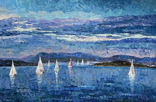 Idyll on the Oslo fjord. di Nadezda Stupina, Pittura in vendita su Singulart