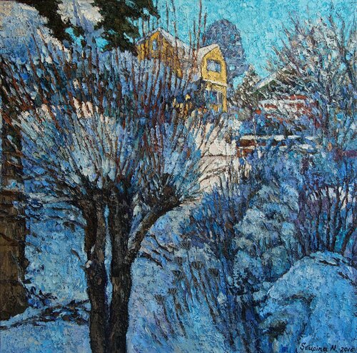 Blue snow van Nadezda Stupina, Schilderij te koop op Singulart