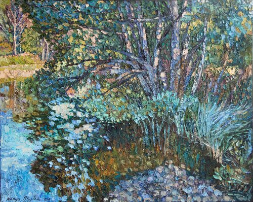 In the shade of  the tree van Nadezda Stupina, Schilderij te koop op Singulart