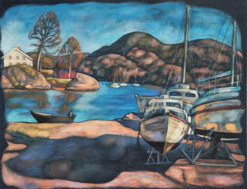 Denim serie.Waiting for summer di Nadezda Stupina, Pittura in vendita su Singulart