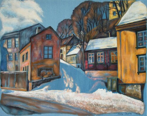 Denim seria.Blue shadows of February. Nadezda Stupina