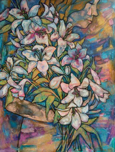Lilies by Nadezda Stupina, Painting for Sale on Singulart