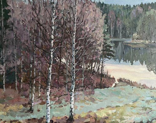 Autumn silence di Nadezda Stupina, Pittura in vendita su Singulart