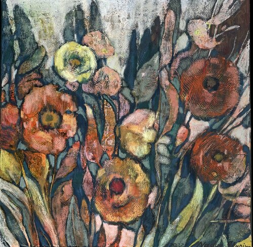 Round flowers di Nadezda Stupina, Pittura in vendita su Singulart
