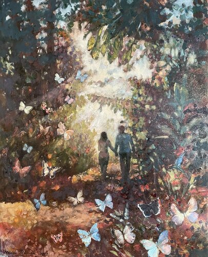 A walk together par Nadezda Stupina, Peinture en vente sur Singulart