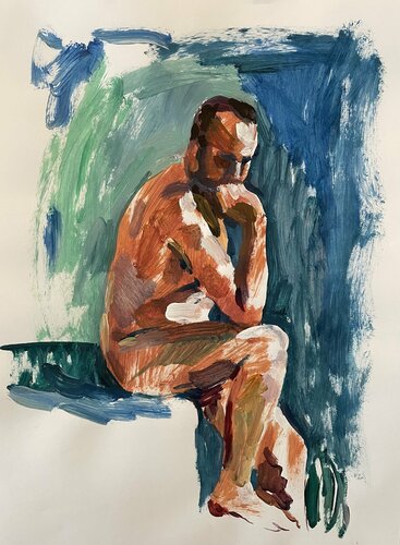 Men’s nude model 2 di Nadezda Stupina, Opera su carta in vendita su Singulart