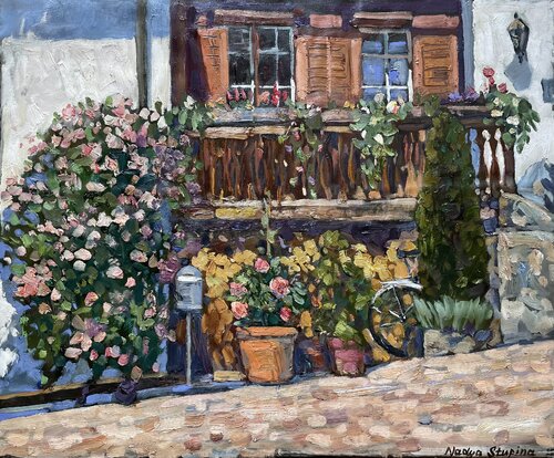 The spirit of old Liechtenstein di Nadezda Stupina, Pittura in vendita su Singulart