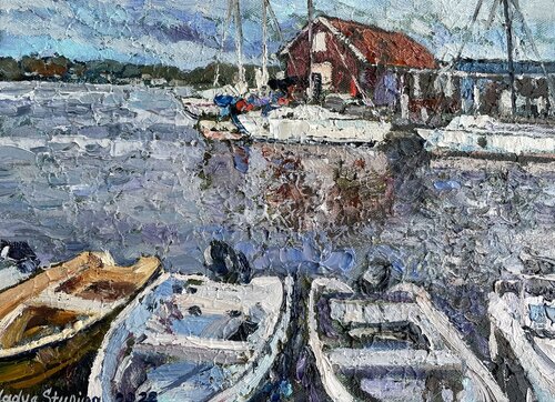 Boat station van Nadezda Stupina, Schilderij te koop op Singulart