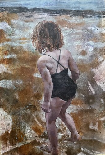 On the beach von Nadezda Stupina, Malerei kaufen auf Singulart