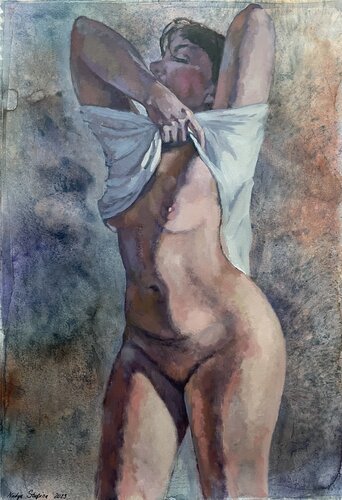 Nude.Evening di Nadezda Stupina, Opera su carta in vendita su Singulart