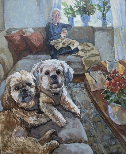 Mistresses In the house di Nadezda Stupina, Pittura in vendita su Singulart