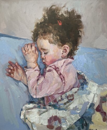Sleeping girl by Nadezda Stupina, Painting for Sale on Singulart