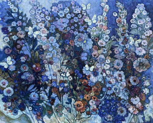 Blue summer di Nadezda Stupina, Pittura in vendita su Singulart
