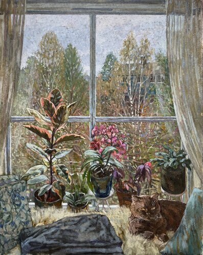 And it is spring outside the window di Nadezda Stupina, Pittura in vendita su Singulart