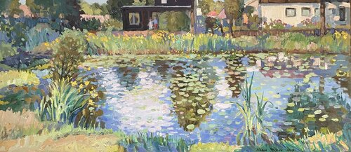 A pond with water lilies and irises1 by Nadezda Stupina, 회화 for Sale on Singulart