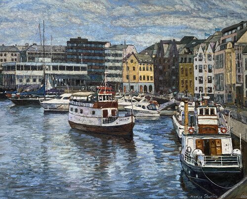 Rhythms of Ålesund di Nadezda Stupina, Pittura in vendita su Singulart