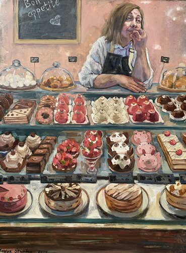 Bon appetite (self-portrait) by Nadezda Stupina, 회화 for Sale on Singulart