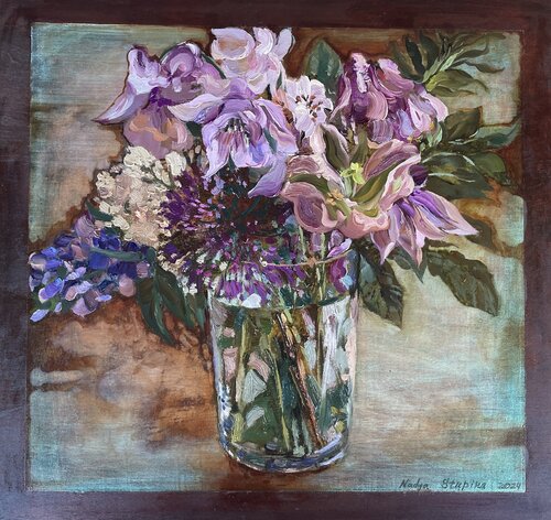Bouquet in a glass vase by Nadezda Stupina, 회화 for Sale on Singulart