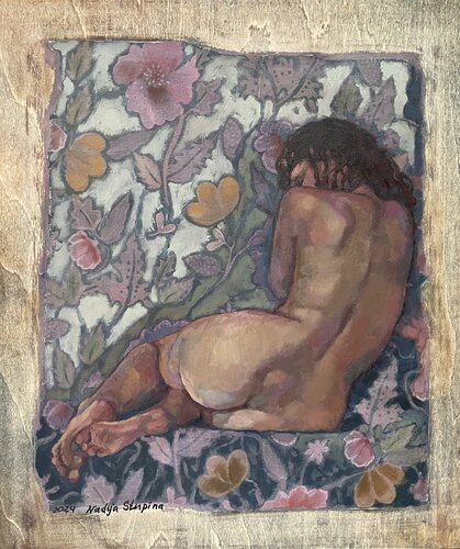 Sitting Flora by Nadezda Stupina, 회화 for Sale on Singulart