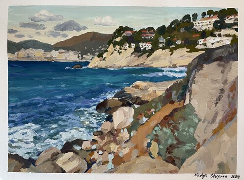 Coast In Calvià par Nadezda Stupina, Peinture en vente sur Singulart