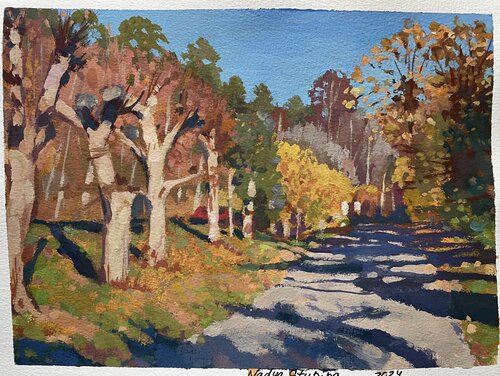 Shadows of the old alley 3 par Nadezda Stupina, Peinture en vente sur Singulart