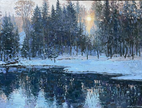 Winter sun di Nadezda Stupina, Pittura in vendita su Singulart