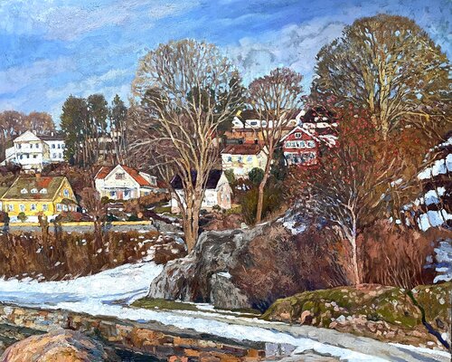 Warm February in Drøbak. par Nadezda Stupina, Peinture en vente sur Singulart