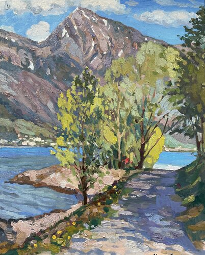 Walk along the lake by Nadezda Stupina, 회화 for Sale on Singulart