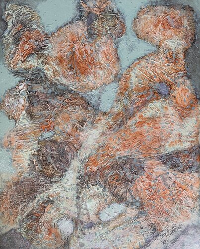 Orange abstraction par Nadezda Stupina, Peinture en vente sur Singulart