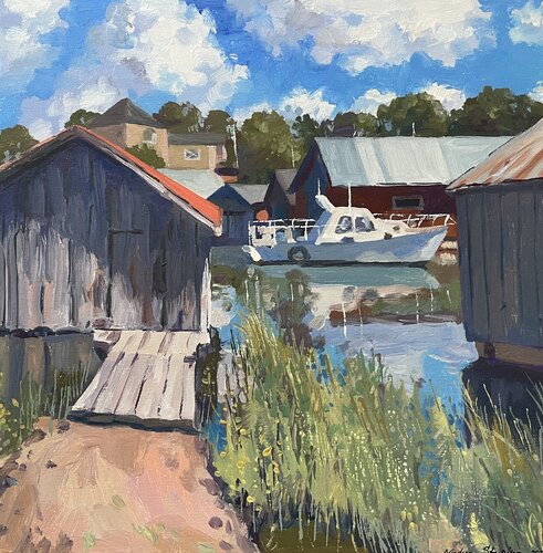 Eckerö. Fishing village. by Nadezda Stupina, 회화 for Sale on Singulart