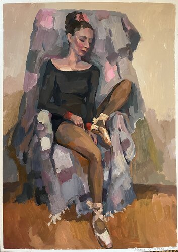 Charlotte in the armchair van Nadezda Stupina, Schilderij te koop op Singulart