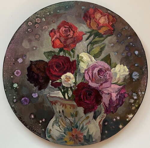 Roses in a vase von Nadezda Stupina, Malerei kaufen auf Singulart