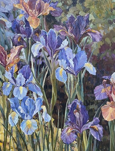 When the irises were big by Nadezda Stupina, 회화 for Sale on Singulart