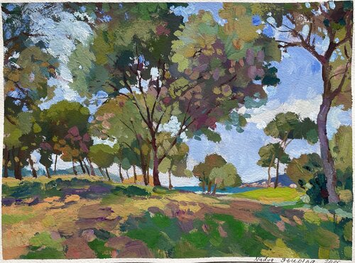 Trees of Santa Ponsa van Nadezda Stupina, Schilderij te koop op Singulart