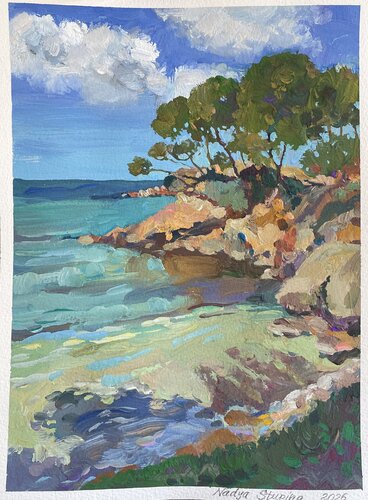 Turquoise bay di Nadezda Stupina, Pittura in vendita su Singulart