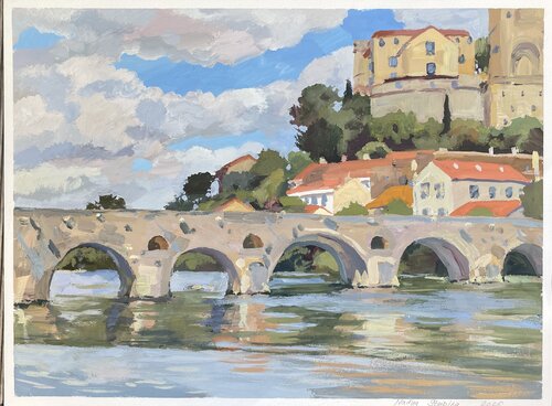 Pont Vieix. Beziers di Nadezda Stupina, Pittura in vendita su Singulart