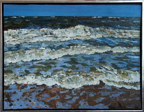 Triptych " Blåvand" Waves of the Northsea . Nadezda Stupina