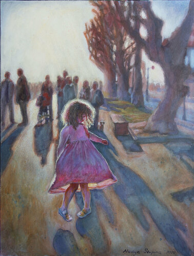 Pink dress van Nadezda Stupina, Schilderij te koop op Singulart