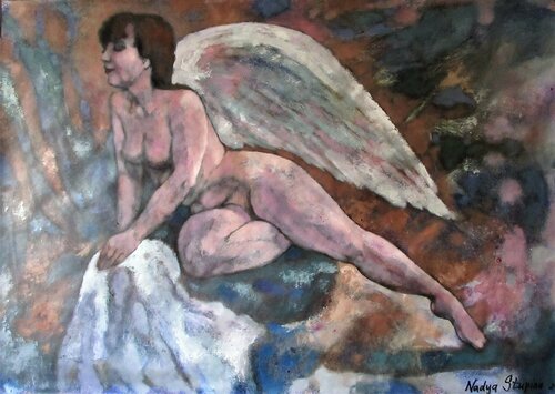 Nude.Angel von Nadezda Stupina, Werk auf Papier kaufen auf Singulart