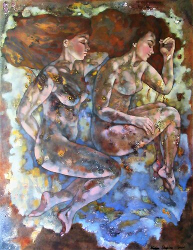 Nude.Sisters di Nadezda Stupina, Pittura in vendita su Singulart