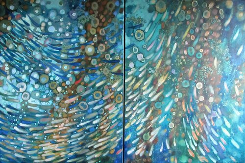 Diptych " Depth" di Nadezda Stupina, Pittura in vendita su Singulart