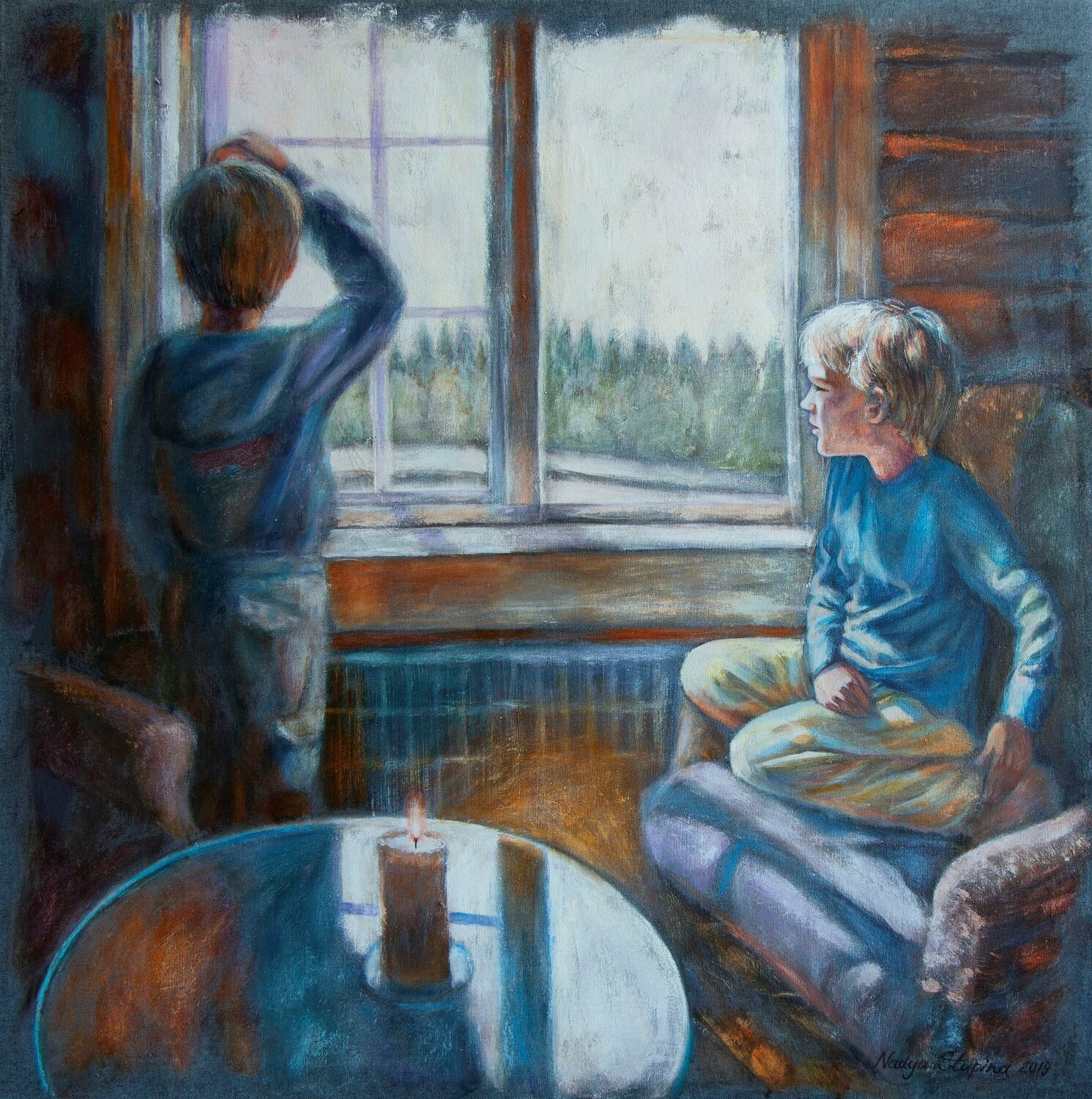 Denim serie.Waiting for mom. Nadezda Stupina