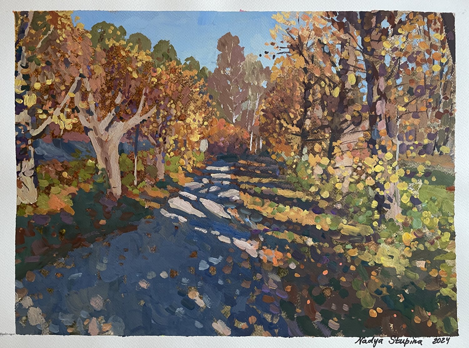 Shadows of the old alley 1 Nadezda Stupina Originalgemälde zu verkaufen