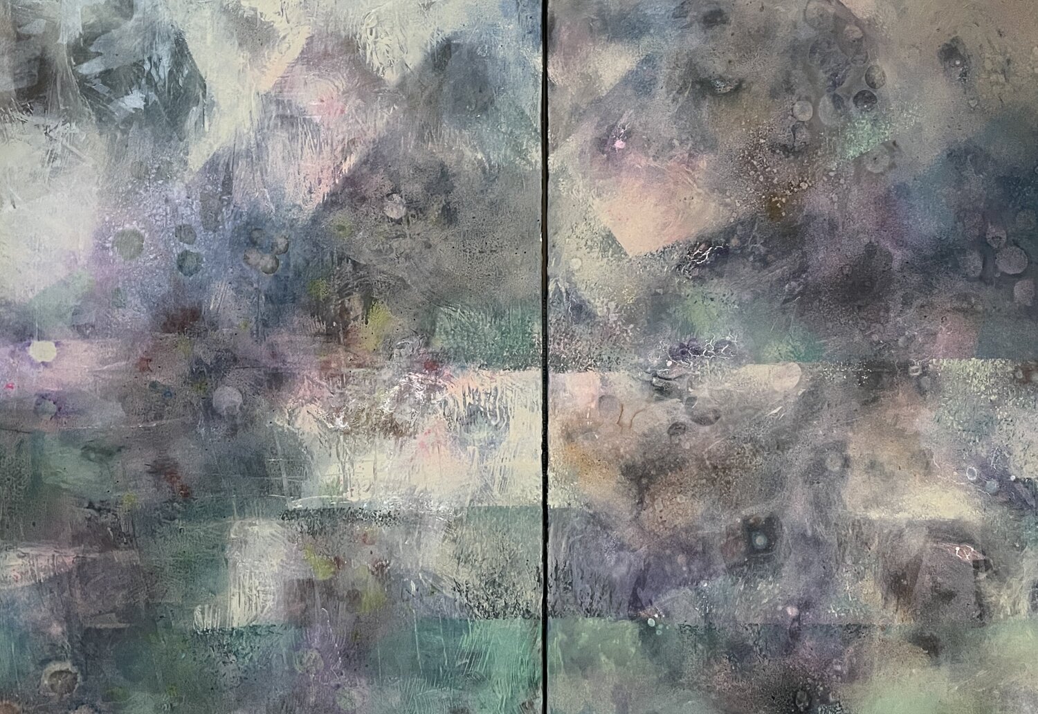 Diptych .Morning in the mountains Nadezda Stupina Originalgemälde zu verkaufen