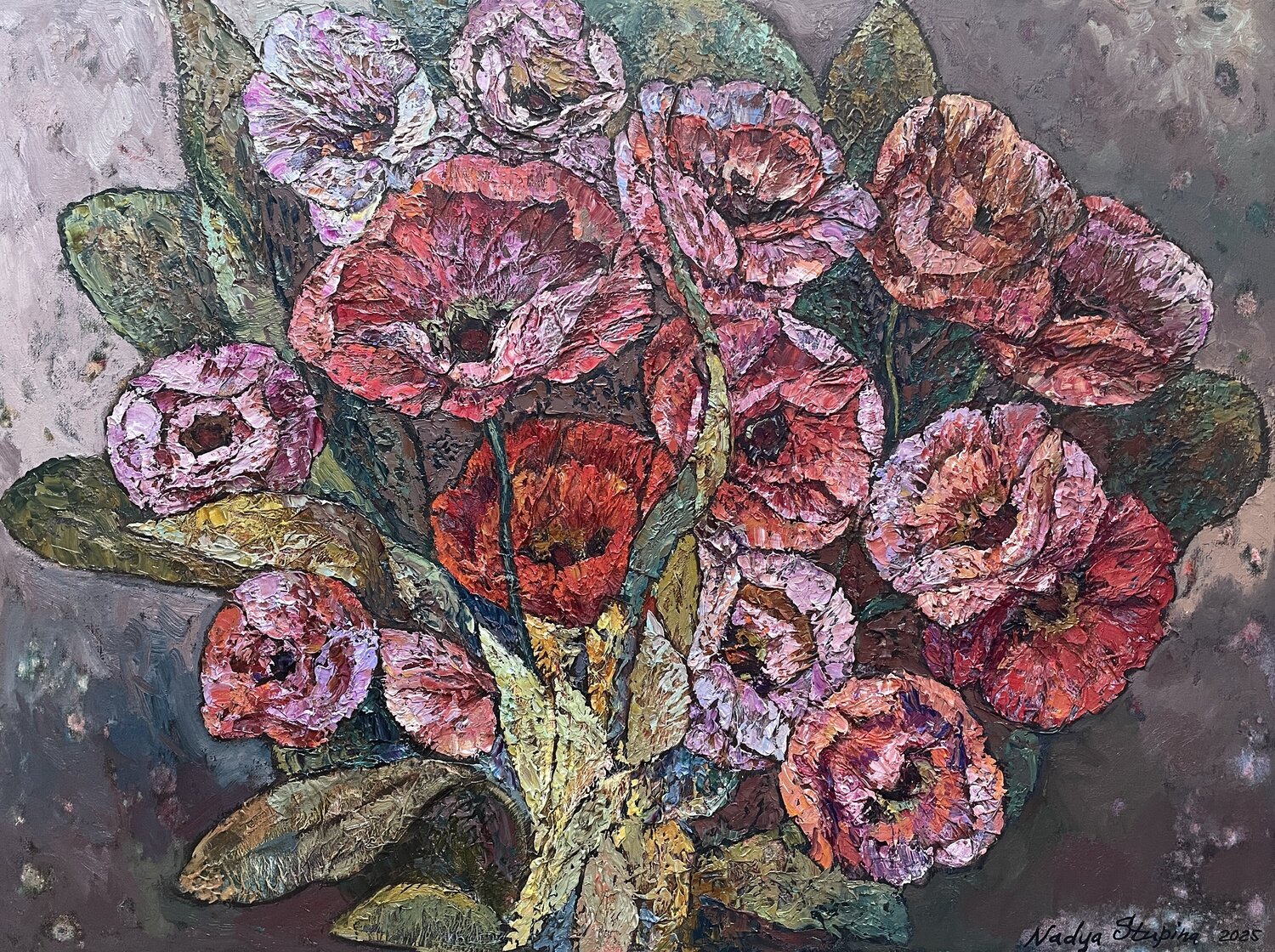 Bouquet of poppies Nadezda Stupina Originalgemälde zu verkaufen