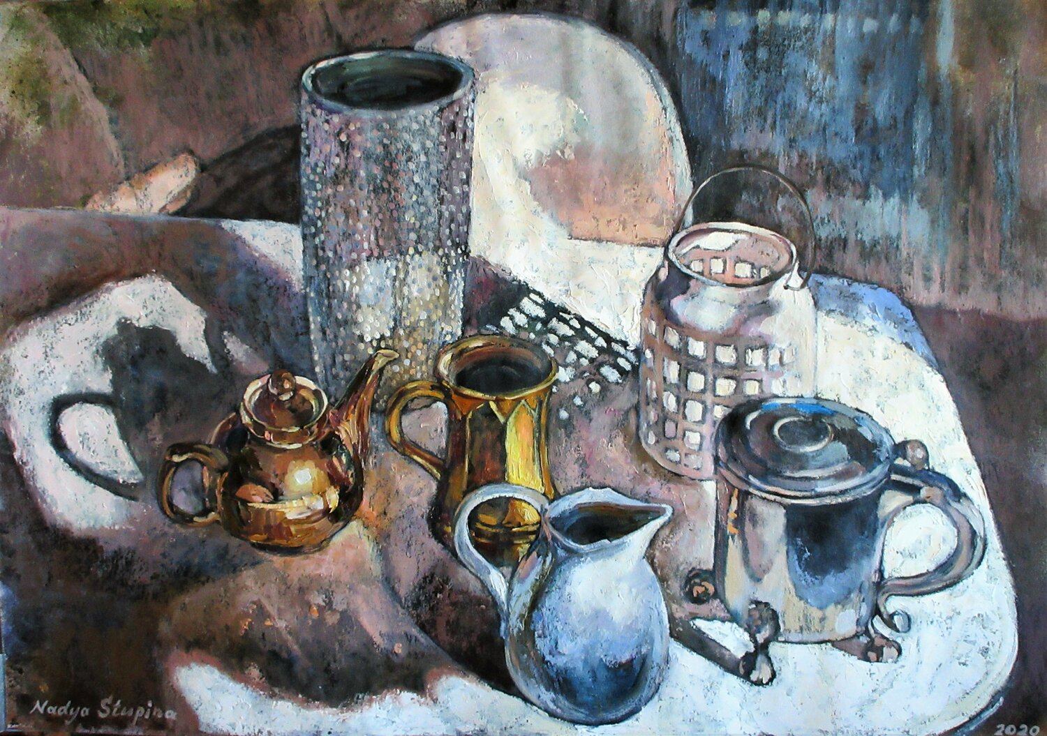 The sun in my house.Gold,silver and white. Nadezda Stupina Werk auf Papier zu verkaufen