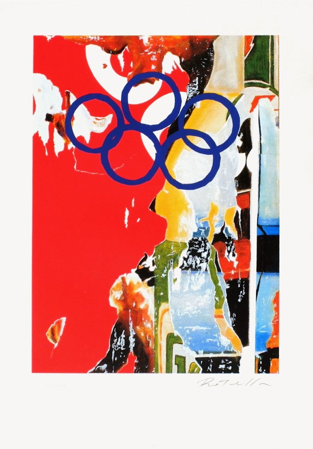 Anelli olimpici (JO Barcelona) Mimmo Rotella Druck zu verkaufen